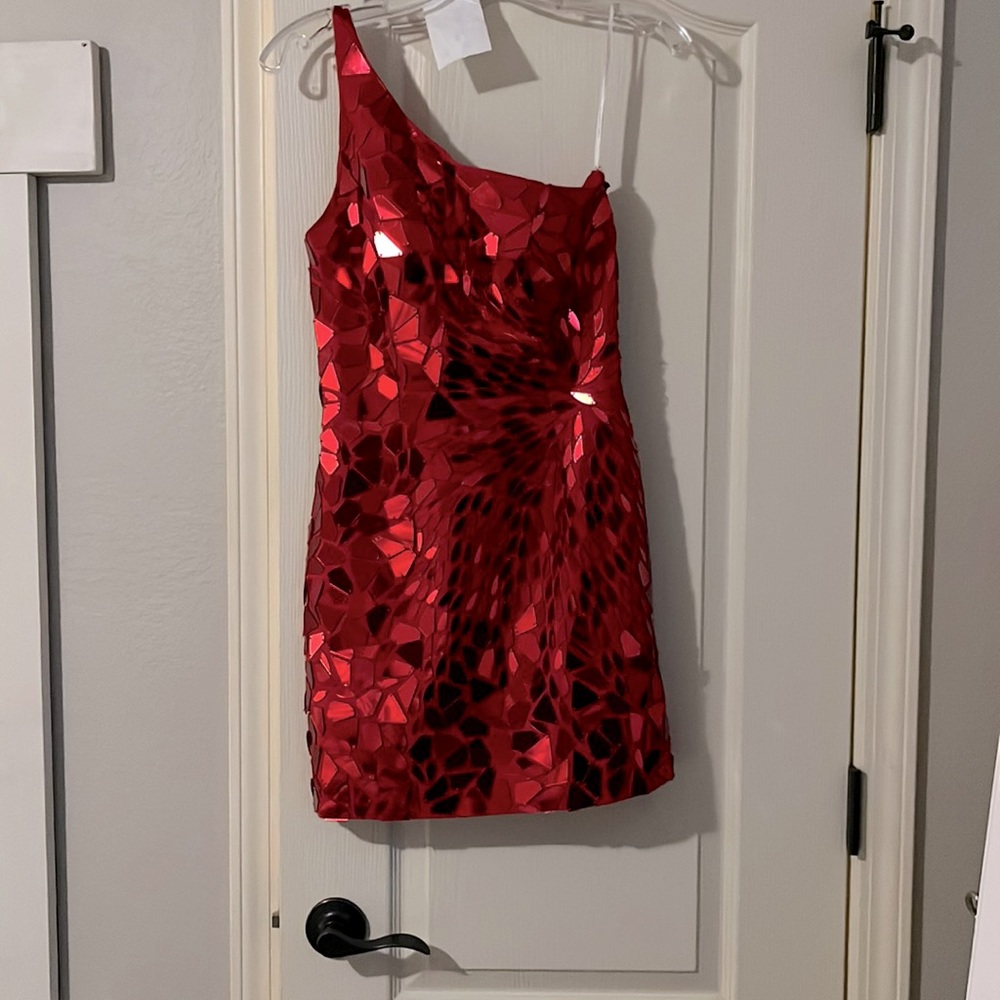 Sherri Hill “glass” dress size 4 color red